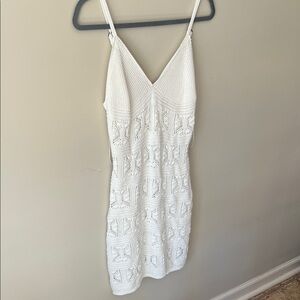 Olive & Oak White Crochet Mini Dress